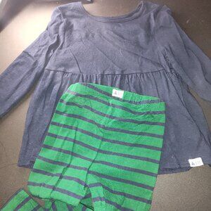 *Pre-Owned GAP 2-Piece Matching Solid Blue and Stripe Pants Set**